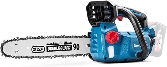 Dong Cheng 12 Inch Brushless Cordless Chainsaw 20V, 12m/s Chain Speed, Tool-Free Tensioning, Auto Oiler & Chain Brake for Wood Cutting & Tree Trimming, Bare Tool Only