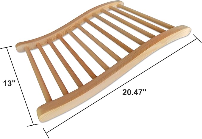 Sauna Backrest Ergonomic S-Shape Support Backrest, Canadian Hemlock Wood Sauna Accessories for Barrel and Infrared Sauna, Pack of 1, Small, 13" W*20.47" H
