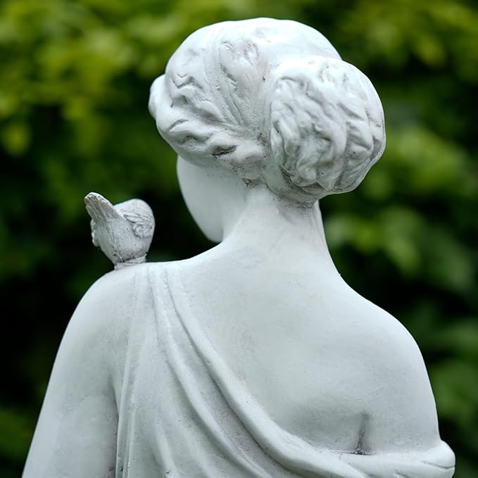 Outdoor Nymph Statues, 32Inch Garden Goddess Sculptures, Greek Mythology Roman Decor, Large Statues for Patio Yard Lawn Porch, Grey (Nymph-Grey)