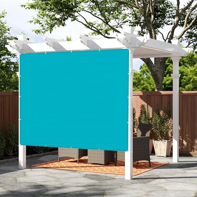 SUNNY GUARD Shade Cloth Custom Size 12x22 FT Sun Shade Screen Fabric Shade Cover Tarp with Grommets for Pergola Backyard Garden, Turquoise(We Customized)