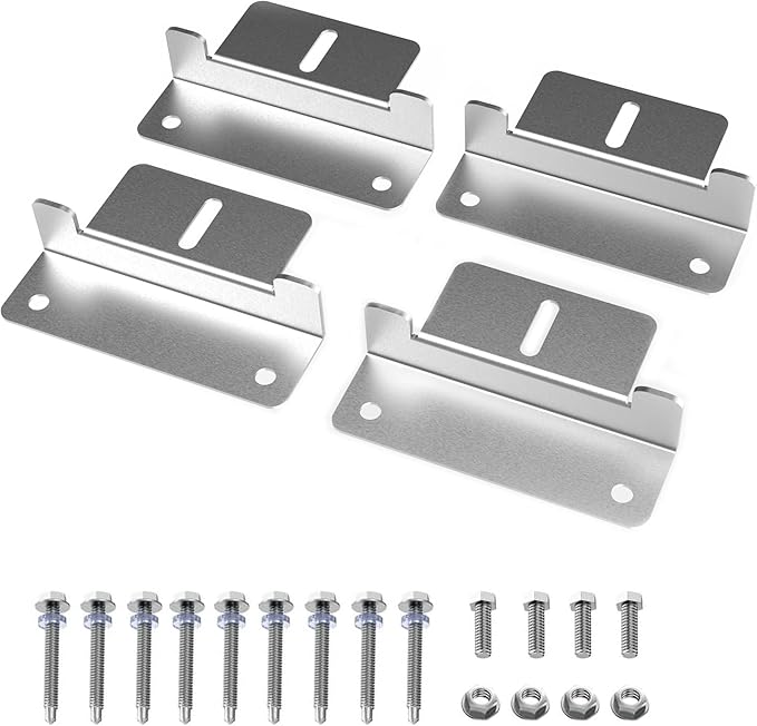 ACOPOWER Solar Panel Mounting Z Bracket - Set of 4 for RV Boat Off Gird Installation,Sliver,HY-Z1-M