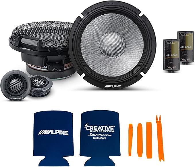 Alpine R2 Speaker Bundle - Two Pair of R2-S65C 6.5" R-Series High-Resolution 2-Way Component Speakers