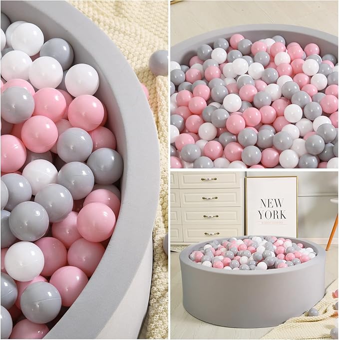 TRENDPLAY Plastic Balls for Ball Pits 2.2 Inch, Pack of 50 100 200 500 Hollow Balls, Perfect for Toddler Baby Pools,Party,Festival Decoration
