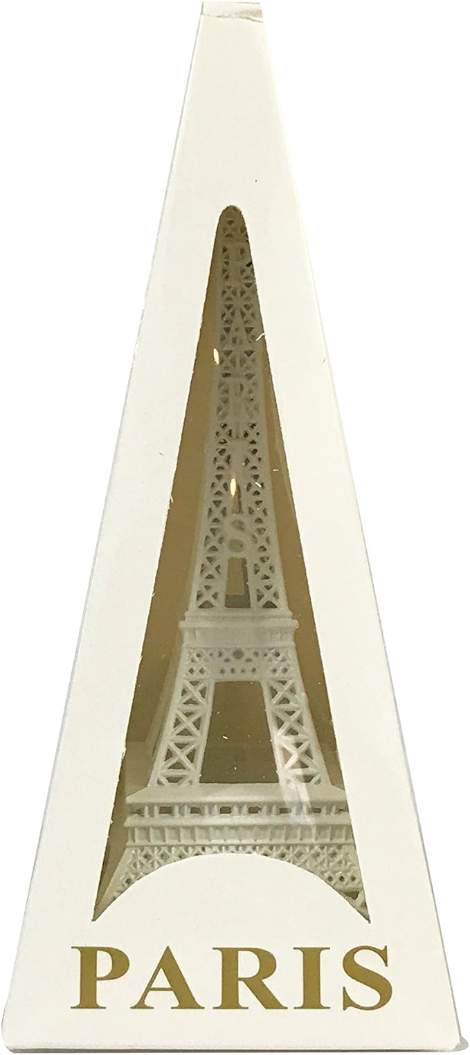 allgala 7" Eiffel Tower Statue Decor Alloy Metal, White