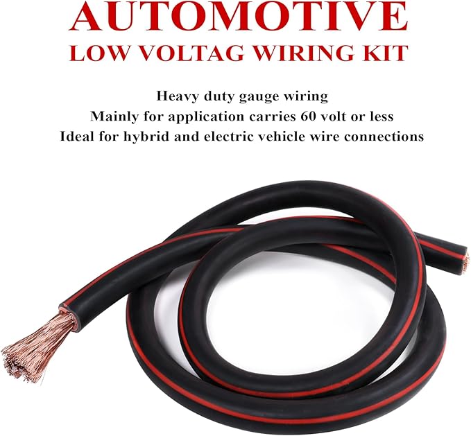 2 Gauge Battery Welding Cable (Black, 5 Feet) - 2 AWG Copper Clad Aluminum Power Wire with M8 & M10 Copper Cable Lug Ends for Auto, Camper, RV, Truck, Solar Low Voltage Wiring