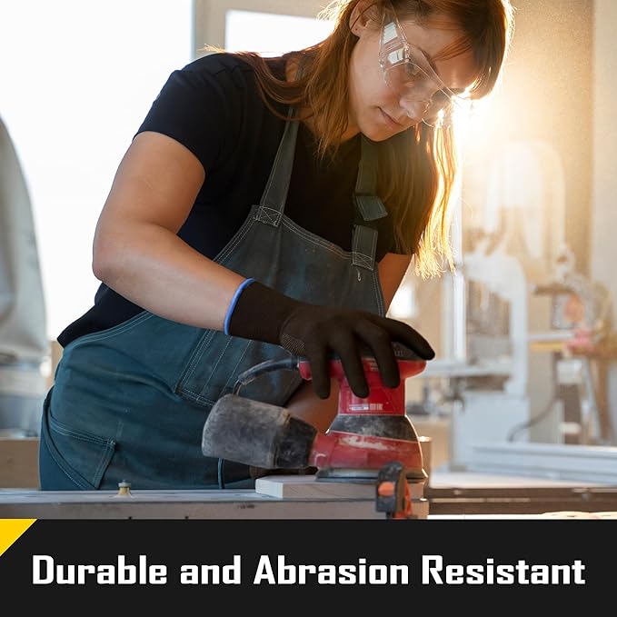 COOLJOB 12 Pairs Cotton Work Gloves with Non-Slip Grip Dots, Breathable Lightweight Gloves for Construction Gardening