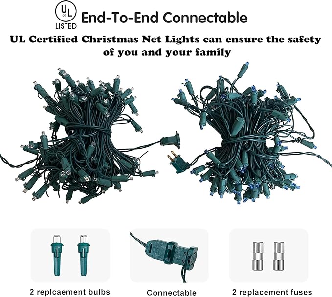 Christmas Lights Outdoor Decorations for Bushes,LED Connectable Bush Christmas Lights Outdoor Yard Mesh Shrub Net Light for Party, Holiday, Wedding, Tree,Bushes (Cool White)