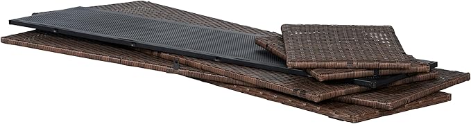 happimess TRK1002B Nino 59.06" Modern Minimalist Outdoor Faux Wicker Deck and Patio Storage Box, Brown, Soft-Close, for Package Delivery, Patio Furniture, Cushions, Gardening Tools, Pool Supplies