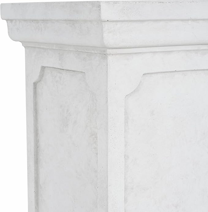Decorative Roman Column Pedestal Column Plant Stand, Vintage European Style Classical Garden Pillar, Indoor Outdoor Decor, Pedestal Columns Plants Standing for Entryway Garden Yard Home (Antique White/25.75''H)