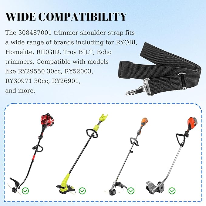 Eudaimonia Weed Eater Shoulder Strap, Trimmer Shoulder Strap 308487001 for Ryobi, Homelite String Trimmers ﻿