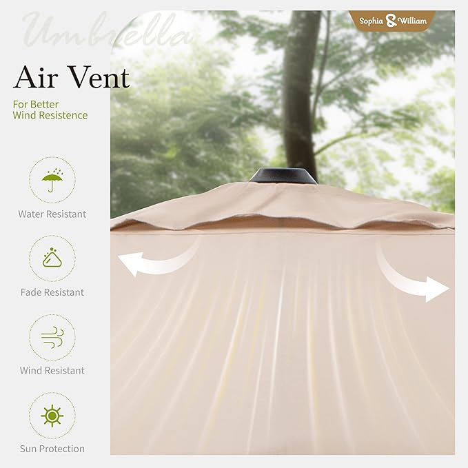 Sophia & William Cantilever Patio Umbrellas Offset Outdoor Umbrellas
