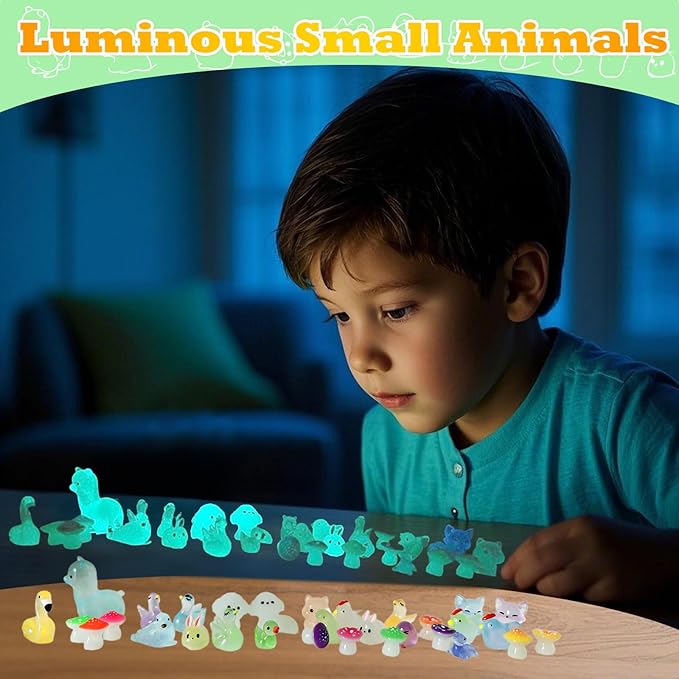 Mini Resin Animals 100 Pcs to Hide Tiny Resin Animals Bulk for Miniature Fairy Garden Accessories, Halloween Micro Landscape Aquarium Potted Decoration, Gifts