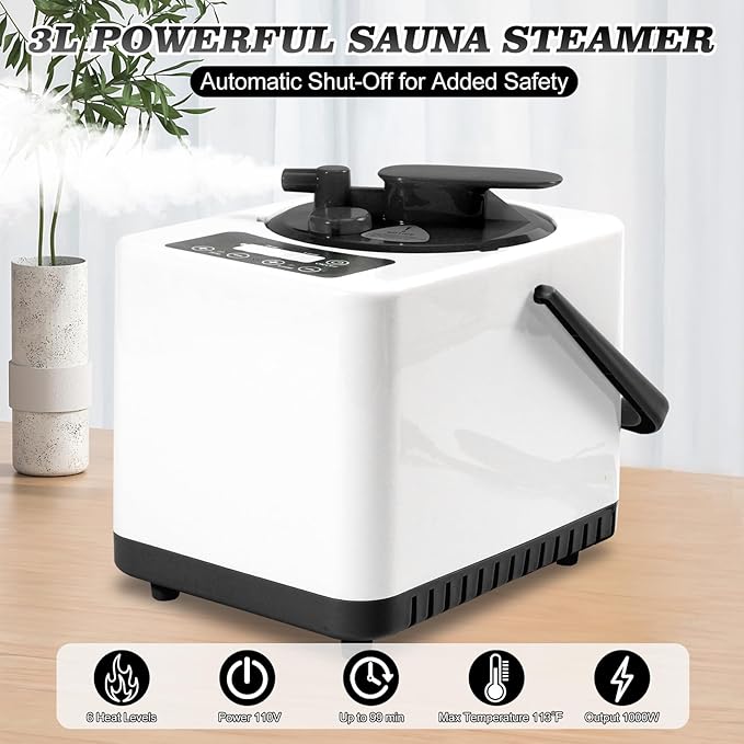 Portable Steam Saunas,Full Body Steam Sauna Box with 3L Steamer Pots for Home Spa,Sauna Tents 16 Levels 99 Minutes with Remote Control,Foldable Chair 33.8''x 33.8''x 65.74''