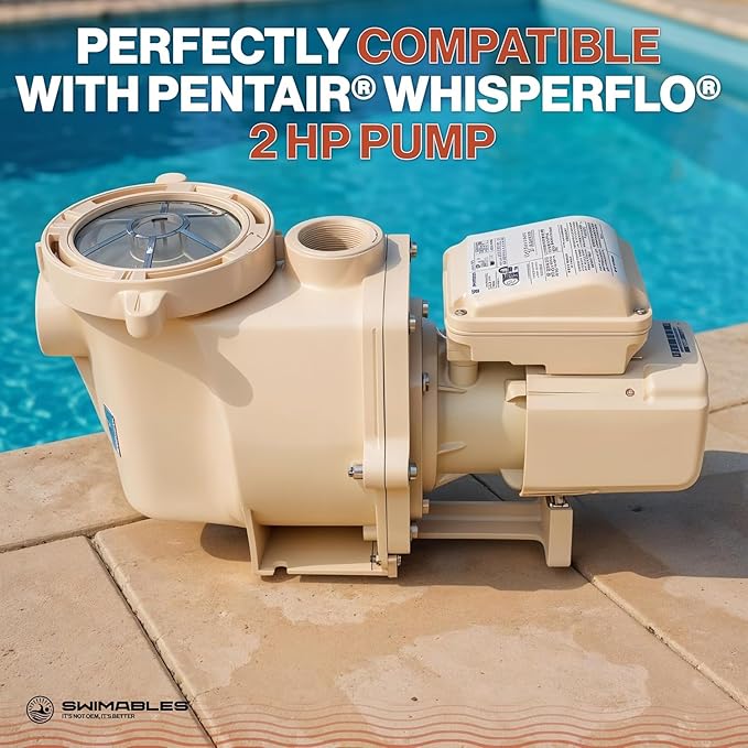 Swimables 011515 WhisperFlo 2 HP Single Speed Pool Pump - High Performance Premium WhisperFlo Pool Pumps Replacement - Quiet, Energy Efficient 2 HP Inground Pool Pump for Maximum Power