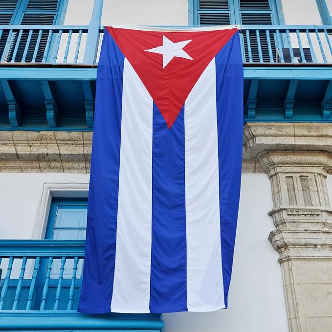 Cuba Cuban Flag 3x5 ft Outdoor, Double Sided 3 Ply Heavy Duty Cuba National Country Flag, 100% Quality Polyester Cuban Banner with Brass Grommets 4 Rows Stitches