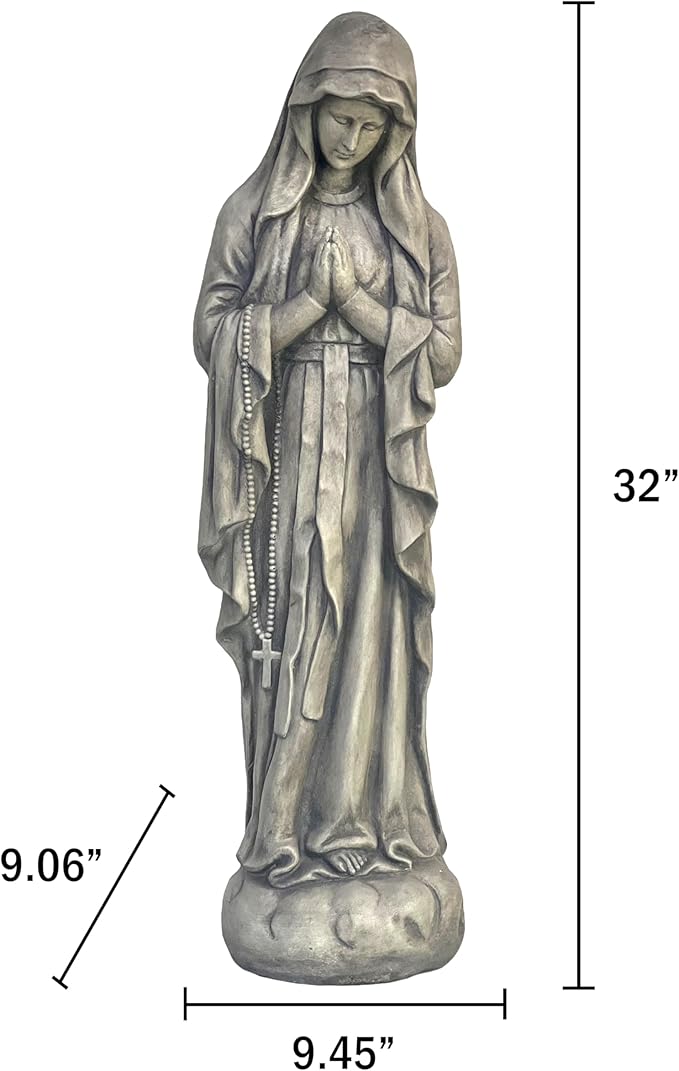 Galt International Virgin Mary Praying Blessed Mother Garden Statue 32" Religious Resin Statue Holy Queen of Heaven