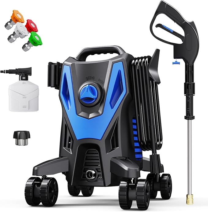 Pressure Washer -4800PSI with Anti-Tipping, 35FT Power Cord,Power Washer for Cars Fences Driveways Patios Home