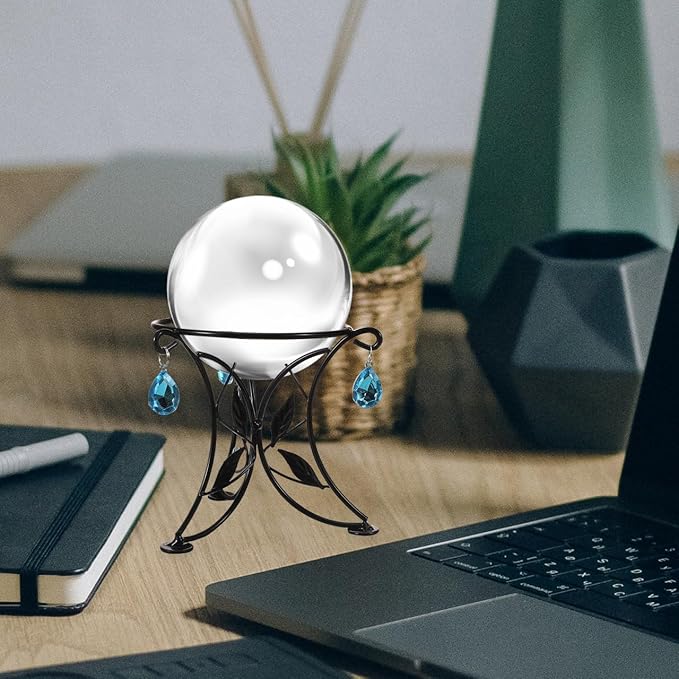 SUPVOX European Style Metal Gazing Ball Stand, Creative Garden Reflective Ball Holder, Iron Base for Outdoor Decoration, 5.51 X 5.51 X 5.11 Inches