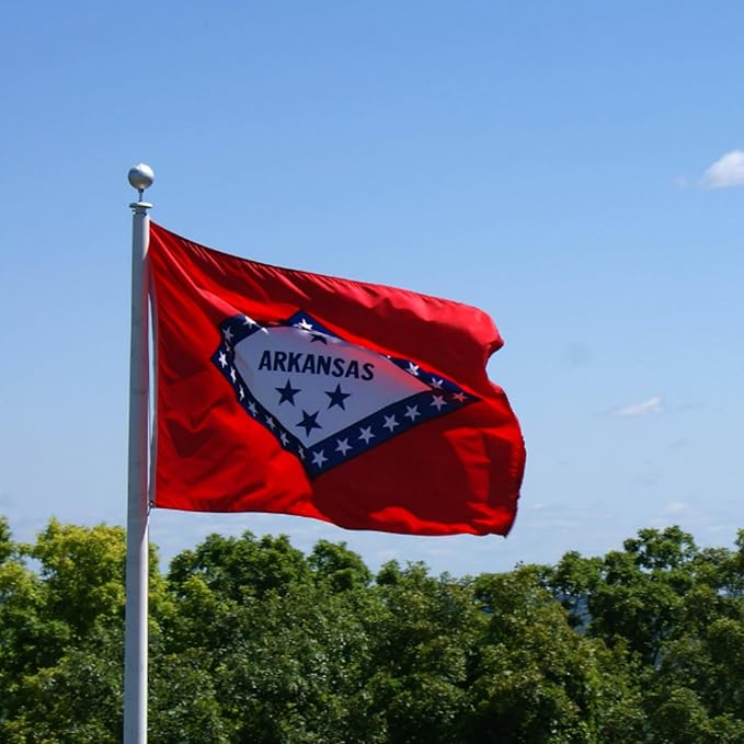 FLAGWIN Arkansas Flag 3x5 FT - 3 Ply Double Sided Polyester Arkansas State Flag with Brass Grommets - Vivid Color and Fade Proof State of Arkansas Flags 3x5 Outdoor