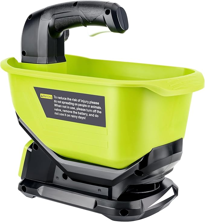 Salt Spreader for Ryobi 18V Battery, Handheld Power Spreader for Seeds, Fertilizer, Year-Round Coverage for Grass Seeds, Rock Salt, and ice melt Seasons. (Tool only)