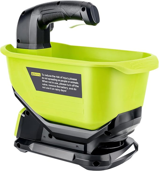 Salt Spreader for Ryobi 18V Battery, Handheld Power Spreader for Seeds, Fertilizer, Year-Round Coverage for Grass Seeds, Rock Salt, and ice melt Seasons. (Tool only)