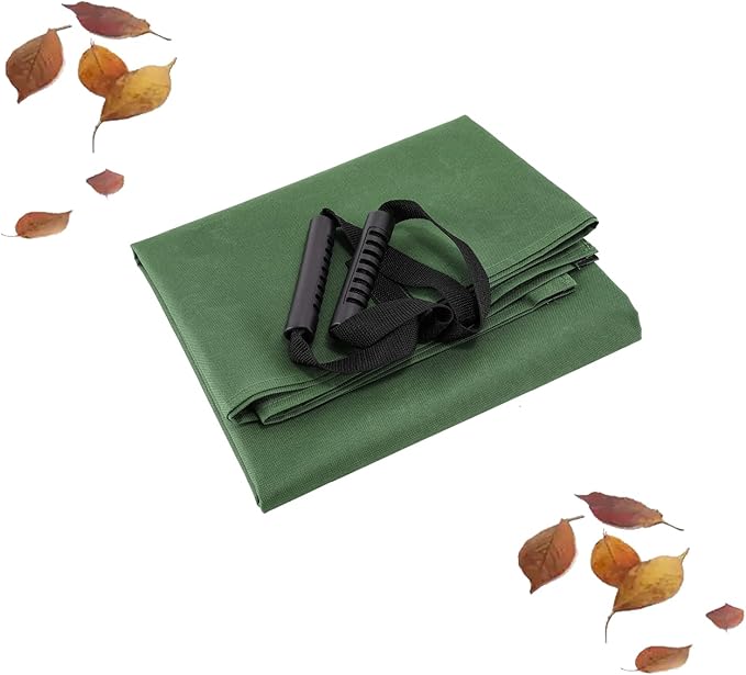 Leaf Bag for Collecting Leaves Reusable Garden Yard Waterproof 2 IN 1 Leaf Tarp Waste Bags Trash Canvas Heavy Duty Storage Lawn Container Collapsible with Handles for Collecting Leaves