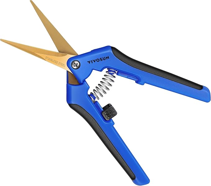 VIVOSUN Curved Gardening Scissors 6.5 Inch Hand Pruner Shear with Titanium Coated Blades 1-Pack