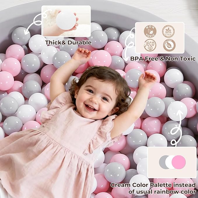 TRENDPLAY Plastic Balls for Ball Pits 2.2 Inch, Pack of 50 100 200 500 Hollow Balls, Perfect for Toddler Baby Pools,Party,Festival Decoration