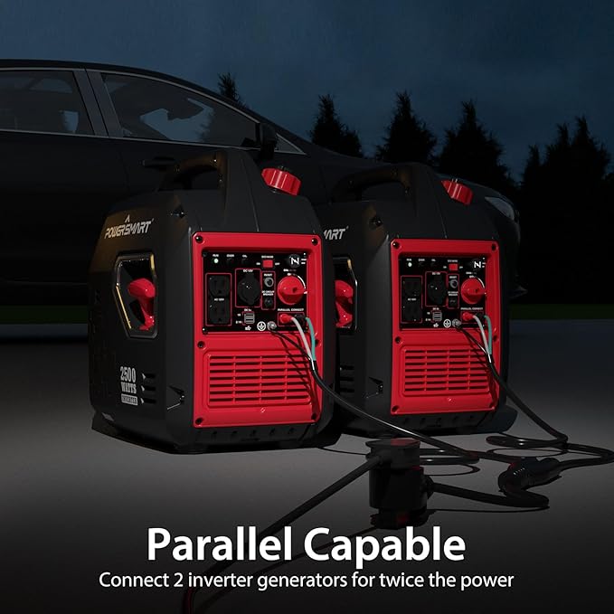 PowerSmart 2500-Watt Portable Gas Inverter Generator, Super Quiet, High Fuel-Efficient Generator, Lightweight, CARB Compliant PS5025