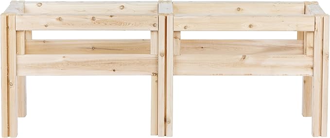 Greenes Fence Four Bucket Elevated Cedar Wood Garden Frame, 54 in. x 16 in. x 20 in. - Made in USA with North American Cedar