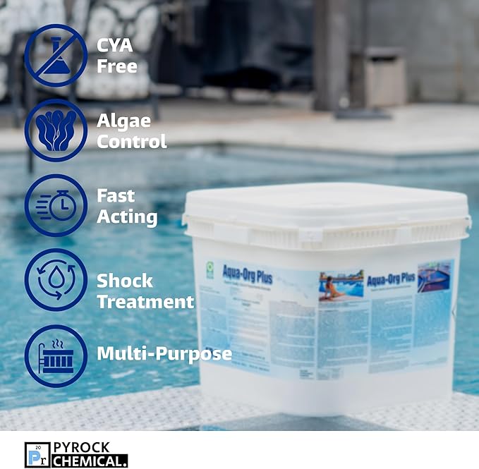 Pool Shock by Aqua Org Plus - 65% Granular Cal Hypo - Pool Shock for Swimming Pools, Spas and Hot Tubs (18 x 100 Pound)