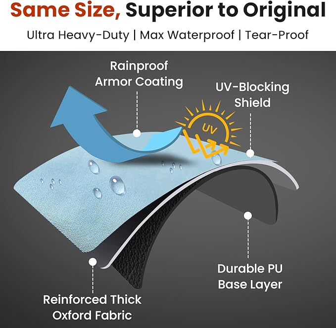 BAC776 Grill Cover for Traeger Woodridge Pro & Elite - 600D Heavy Duty Polyester Cover, BBQ Cover with Special Anti-Fading and UV Protection Propertie, Waterproof Outdoor Replacement (Black)