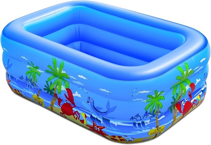 Baiao Inflatable Swimming Pool for Adults, Blow Up Pool for Backyard, Garden, Indoor, or Summer Play Water Happy Family Time