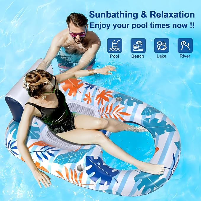 OOOPSIUN Inflatable Pool Floats Lounger Adult - Water Swimming Pool Float Lounge Raft for Pool Party Supplies/Beach/Lake/Tanning Floats
