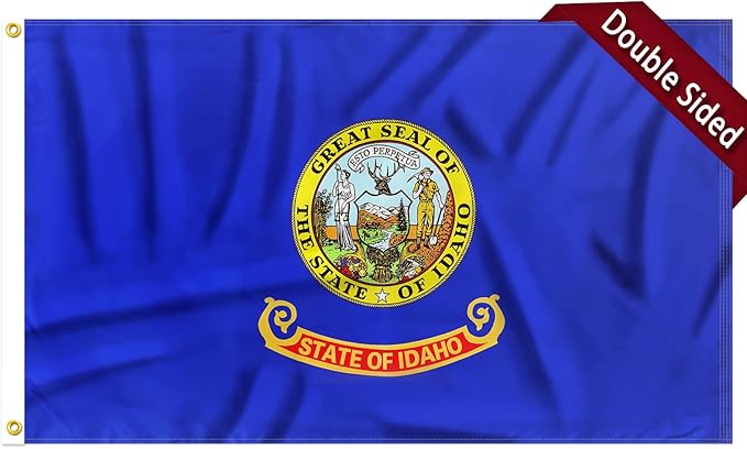 FLAGWIN Idaho Flag 3x5 FT - 3 Ply Double Sided Polyester Idaho State Flag with Brass Grommets - Vivid Color and Fade Proof State of Idaho Flags 3x5 Outdoor