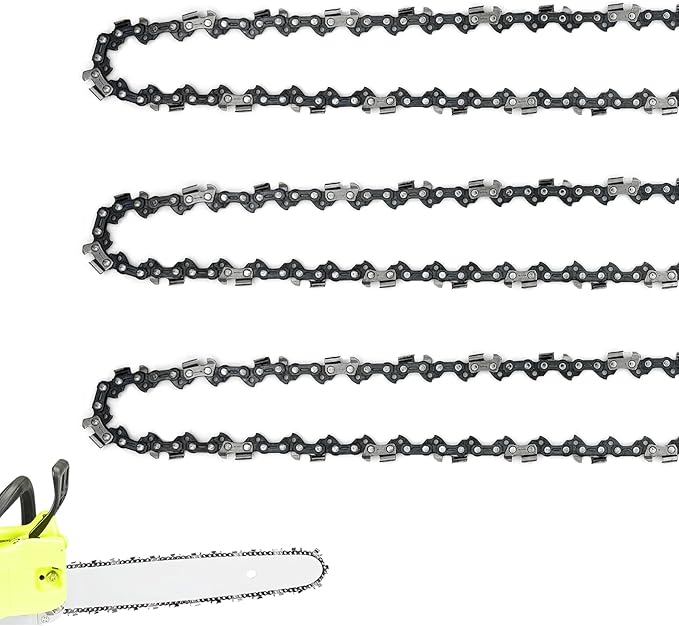 3 Pack 16 Inch Chainsaw Chain 3/8" LP Pitch, 050" Gauge, 56 Drive Links, 16" Chainsaw Chains Low-Kickback Fits for Craftsman, Ryobi, Echo, Greenworks and More