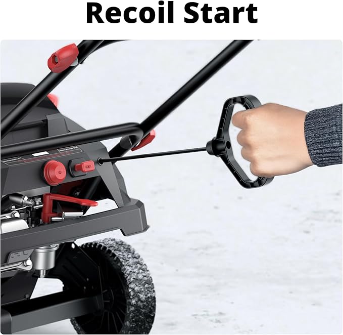 21-Inch 212cc Gas Snow Blower, Single-Stage Snow Thrower with Recoil Start, 180° Adjustable Chute, 21" Clearing Width, 8-in Wheels, Lightweight Snow Removal for Driveway & Sidewalks