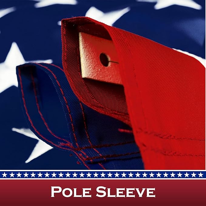 American Flag 2.5 x 4 Pole Sleeve, American Flags For Outside Banner Style,New 420D Polyester, Heavy Duty Durable TearProof, Embroidered Stars, Sewn Stripes,, UV Protection，Outdoor Flag (Pole NOT Included)