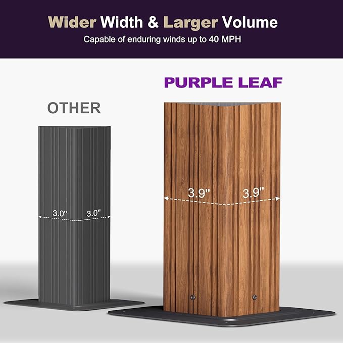 PURPLE LEAF 10' X 12' Hardtop Gazebo with Storage Box Outdoor Wood Grain Aluminum Frame Galvanized Steel Double Roof Gazebos with Netting and Curtains for Patio Deck Backyard Garden