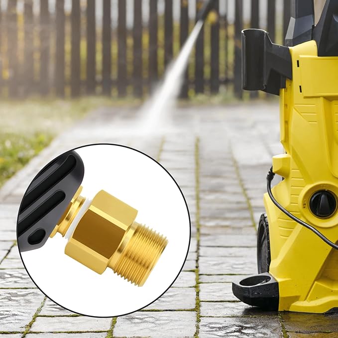 GASHER 5Pcs Brass M22 Pressure Washer Fitting,M22-14mm Male x M22-14mm Female Thread Fittings,For Pressure Washer Hose