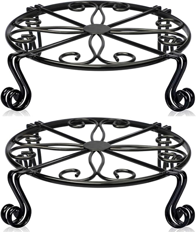 Plant Stand for Heavy Duty Potted Holder Indoor Outdoor Metal Rustproof Iron Garden Container Round Supports Rack for Planter Bronze, Pumpkin Stand Outdoor
