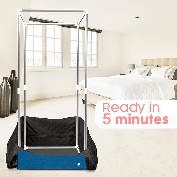 Adamson Full Size Portable Steam Sauna - Indoor Sauna Tent for Home Spa Relaxation - Boost Health and Recovery - 2.6L 1000W Steamer - Chair - Remote - Foot Massager - New - Nylon Blue