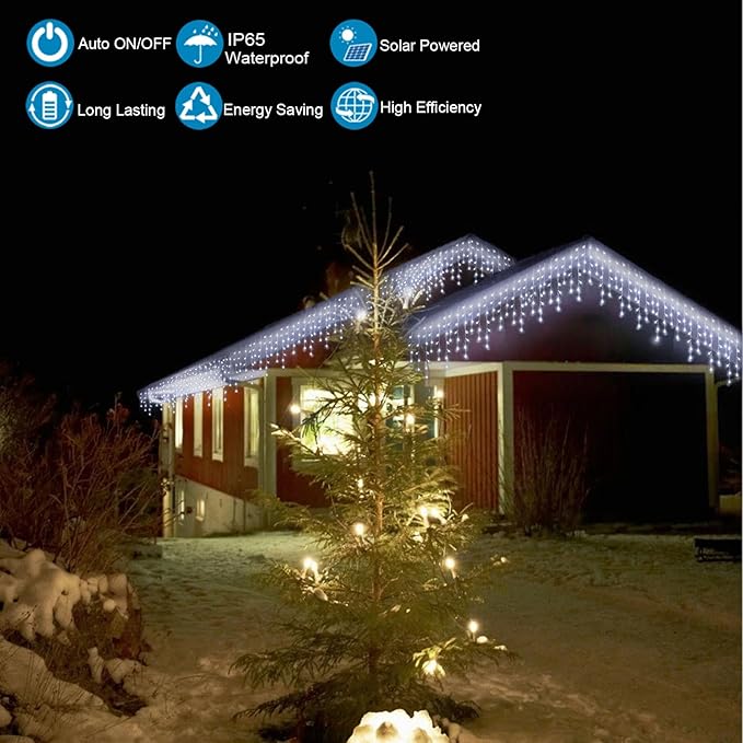 304 LED Outdoor Waterproof String Lights for Christmas, Wedding & Party Decor - 8 Modes, Cool White