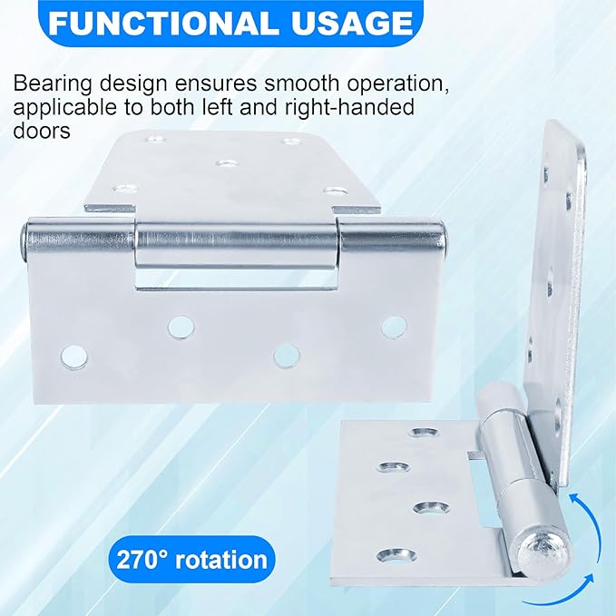 Heavy Duty Gate Hinges 3.5 inch 6 Pack Extra Thick Industrial T Hinges Barn Door Shed Door Hinges for Large Wooden Gates Wood Fence Outdoor - Zinc Iron Finish (Screws Included)