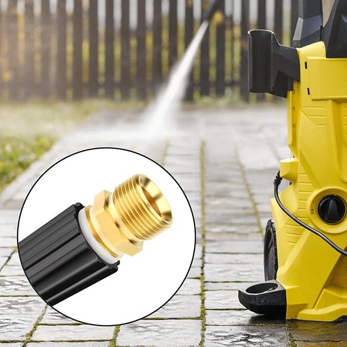 GASHER 5Pcs Brass M22 Pressure Washer Fitting,M22-14mm Male x M22-14mm Male Thread Fittings,For Pressure Washer Hose