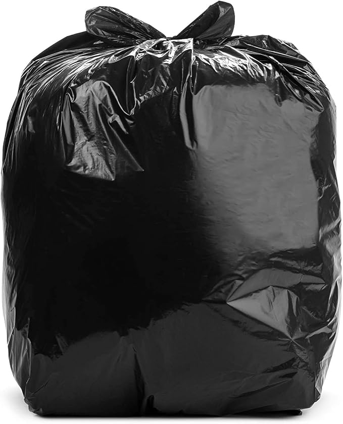 Aluf Plastics T-Tough Roll Pack Low Density Repro Blend Star Seal Coreless Rolls Bag, 7-10 Gallon Capacity, 23" Length x 24" Width, H Strength, Black (Pack of 500)