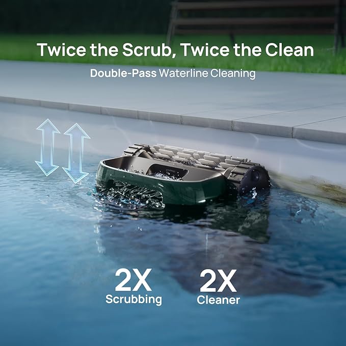 Beatbot AquaSense 2 Pro Cordless Pool Vacuum Robot, Unmatched 5-in-1 Cleaning, Surface Parking, Pool Skimmer with APP Control, Water Clarification, for Pools up to 3,875 Sq.ft – Emerald Green