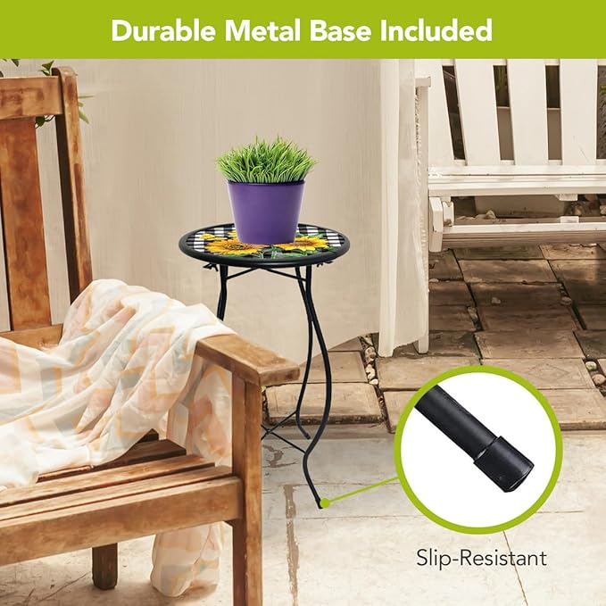 Briarwood Lane Checkered Sunflowers Plant Stand