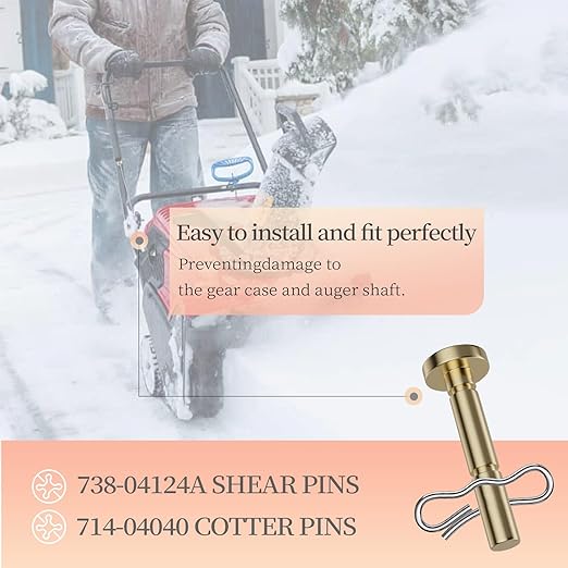 10 pcs 738-04124A Shear Pins and 10 pcs 714-04040 Cotter Pins for MTD Craftsman Cub Cadet Troy Bilt SnowBlowers 738-04124 738-05273