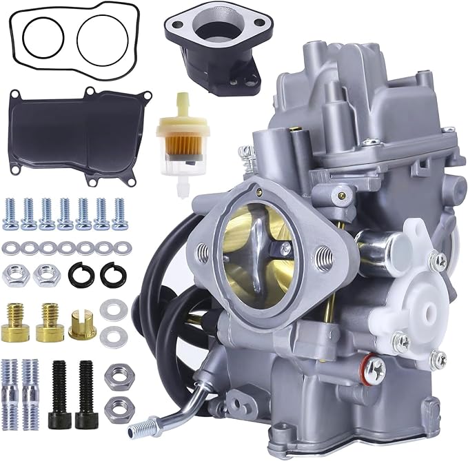 YFM350 Carburetor and Intake Manifold Compatible with Yamaha Warrior 350 YFM350 X 1987-2004 ATV Quad Carb Hand Choke